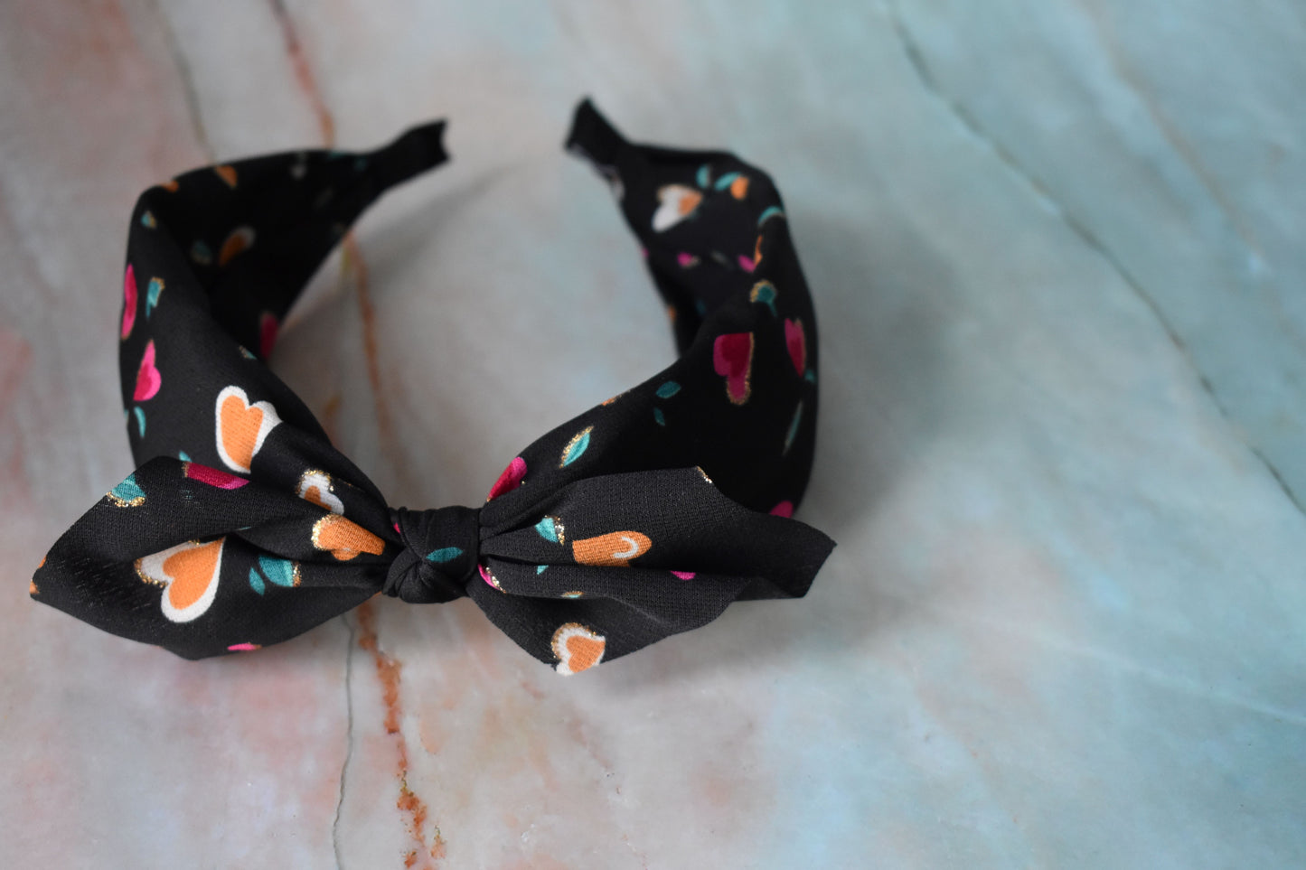 Hearts Top Bow Headband