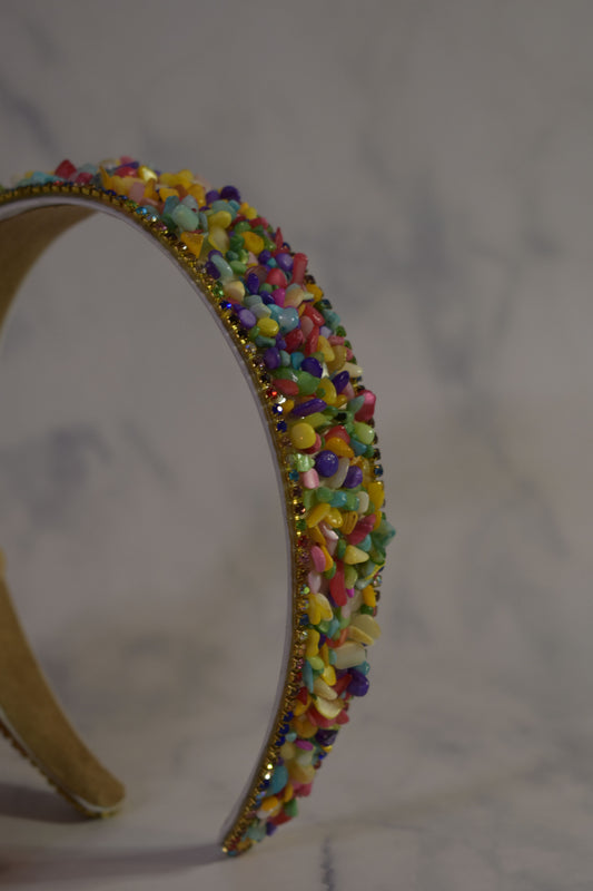 Rainbow Crystal Rock Headband